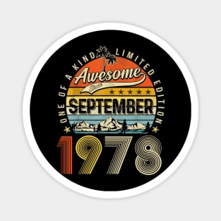 Awesome Since September 1978 Vintage 45th Birthday Magnet
